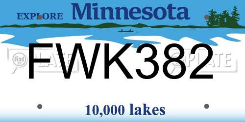 FWK382 Minnesota License Plate