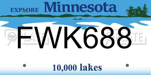 FWK688 Minnesota License Plate