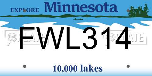 FWL314 Minnesota License Plate