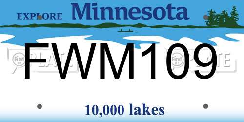 FWM109 Minnesota License Plate