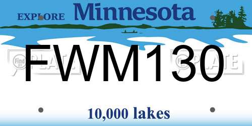 FWM130 Minnesota License Plate