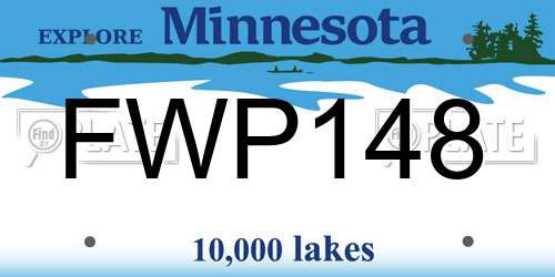 FWP148 Minnesota License Plate