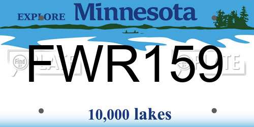 FWR159 Minnesota License Plate