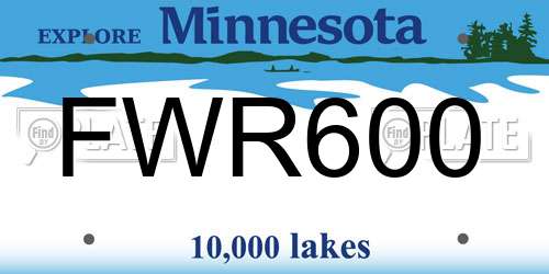 FWR600 Minnesota License Plate