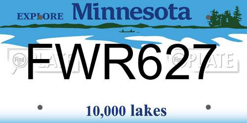 FWR627 Minnesota License Plate
