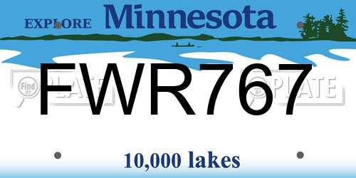 FWR767 Minnesota License Plate