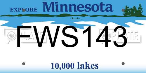 FWS143 Minnesota License Plate