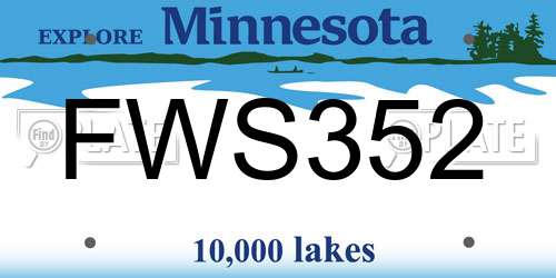 FWS352 Minnesota License Plate