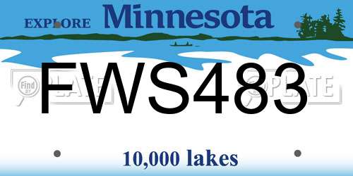 FWS483 Minnesota License Plate