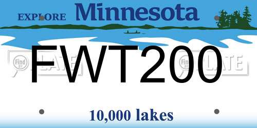 FWT200 Minnesota License Plate