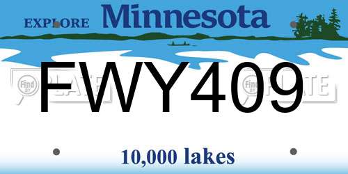 FWY409 Minnesota License Plate
