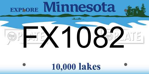 FX1082 Minnesota License Plate