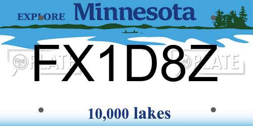 FX1D8Z Minnesota License Plate