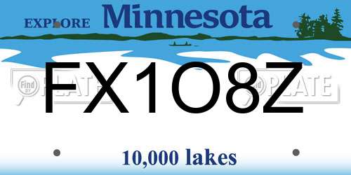 FX1O8Z Minnesota License Plate