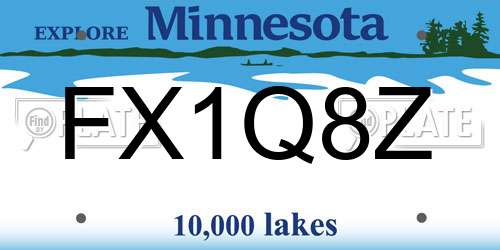 FX1Q8Z Minnesota License Plate