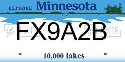 FX9A2B Minnesota License Plate