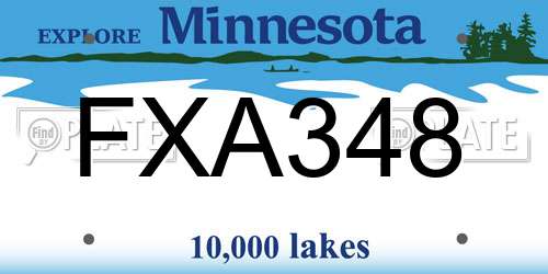 FXA348 Minnesota License Plate