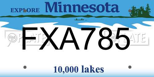 FXA785 Minnesota License Plate