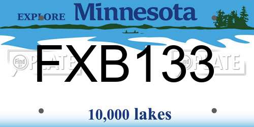 FXB133 Minnesota License Plate