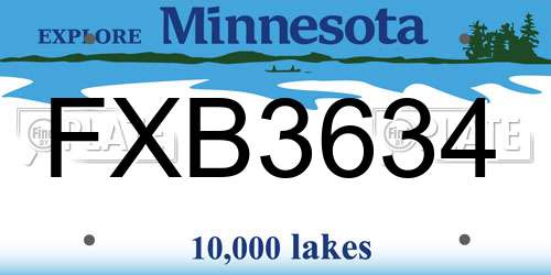 FXB3634 Minnesota License Plate