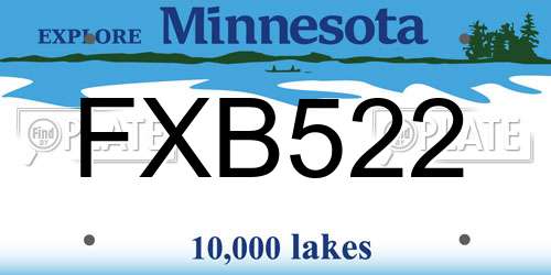 FXB522 Minnesota License Plate