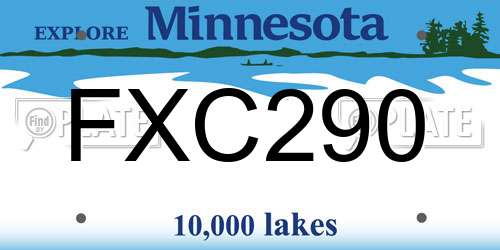 FXC290 Minnesota License Plate
