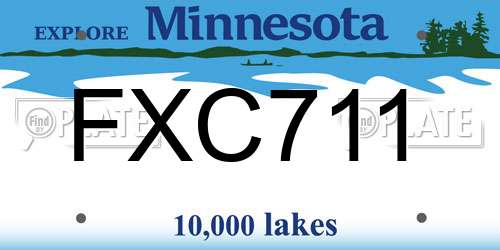 FXC711 Minnesota License Plate