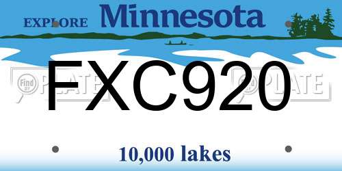 FXC920 Minnesota License Plate