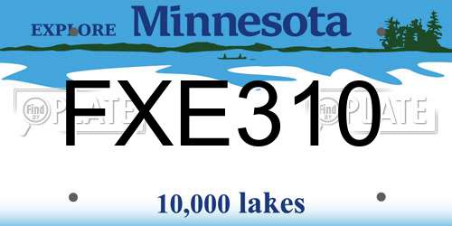 FXE310 Minnesota License Plate