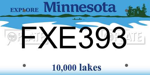 FXE393 Minnesota License Plate