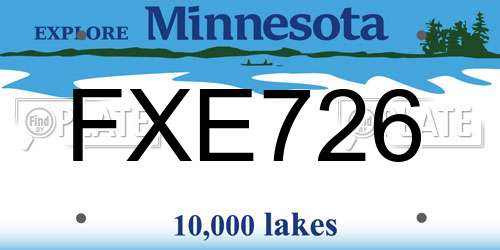 FXE726 Minnesota License Plate