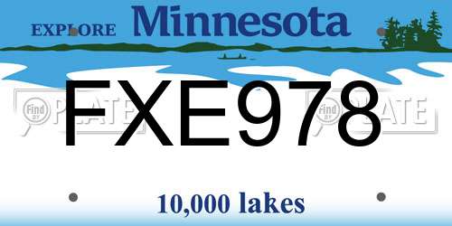 FXE978 Minnesota License Plate