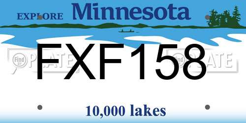 FXF158 Minnesota License Plate