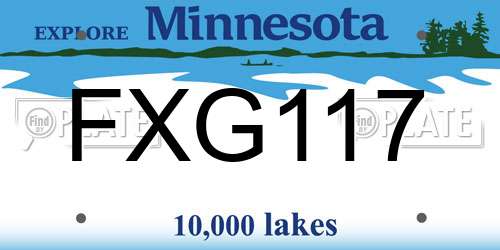 FXG117 Minnesota License Plate