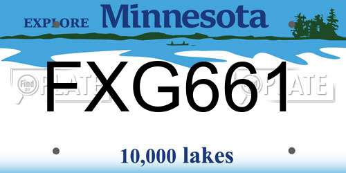FXG661 Minnesota License Plate