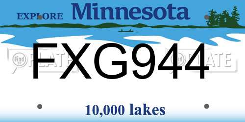 FXG944 Minnesota License Plate
