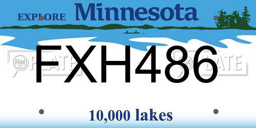 FXH486 Minnesota License Plate