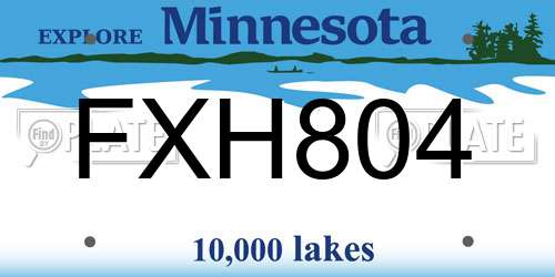FXH804 Minnesota License Plate
