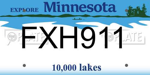 FXH911 Minnesota License Plate