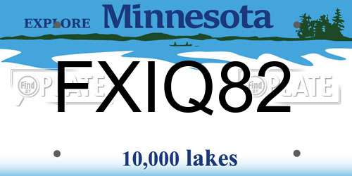 FXIQ82 Minnesota License Plate