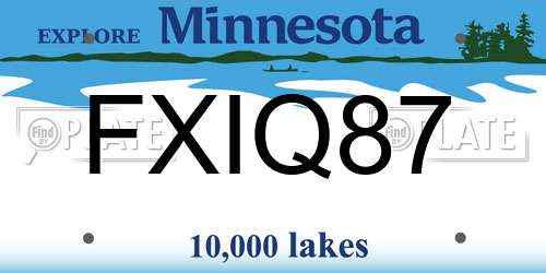 FXIQ87 Minnesota License Plate