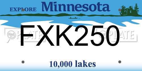 FXK250 Minnesota License Plate