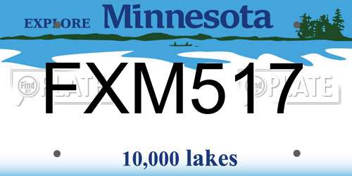 FXM517 Minnesota License Plate