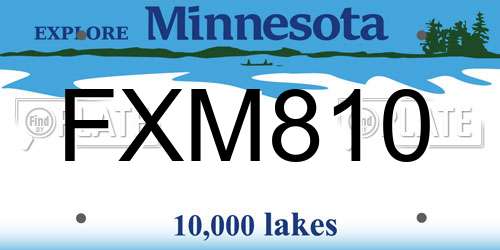 FXM810 Minnesota License Plate