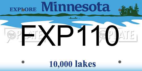 FXP110 Minnesota License Plate