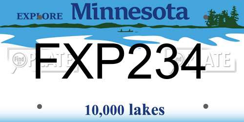 FXP234 Minnesota License Plate