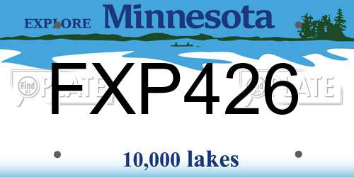 FXP426 Minnesota License Plate