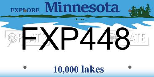 FXP448 Minnesota License Plate