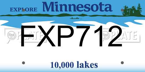 FXP712 Minnesota License Plate