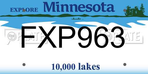 FXP963 Minnesota License Plate
